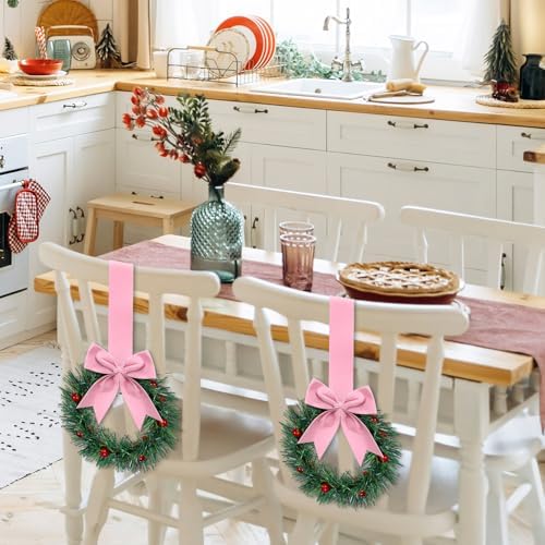 Retrowavy 12 Pcs Small Christmas Kitchen Cabinet Wreaths with Ribbon - Image 4