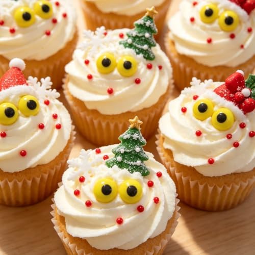 Sentovac Yellow Candy Eyeballs Eyes Edible Sugar Sprinkles Cookie Cake Cupcake Toppers Decorations Small Candy Eyes for Christmas Halloween Cake Decorations Supplies - Image 4