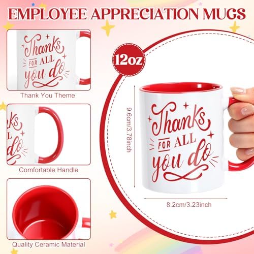 LemonRoad 6 Set Employee Appreciation Gifts 12 oz Thank You Mug and Mug Box - Image 3