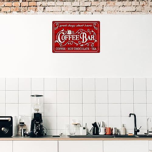 Vintage Metal Sign - Coffee & Tea Bar Decor - Christmas & Hot Cocoa Station - 8 x 12 Inch - Image 5