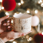 Sweet Water Decor Gold Snowflake Coffee Mug, 14oz China Christmas Mug with Gold Handle, Large Holiday Winter Cup for Coffee, Tea & Hot Chocolate, Stocking Stuffer Gifts for Women - Image 4