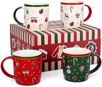 Cabtnca Christmas Mugs, Christmas Mugs Set of 4, Christmas Coffee Mugs, Ceramic Christmas Mug, Holiday Mugs, Xmas Mug Decor, Marry Christmas Gifts for Women Kids, 11 Oz by APlaceforCoffeeMugs