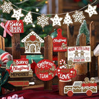 Funnymoom 17 Pcs Christmas Tiered Tray Decor Set Gingerbread Man Tray Decor - Image 2