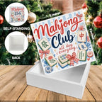 Christmas Mahjong Decor, Chinoiserie Mahjong Club Wooden Sign Decorations - Image 2