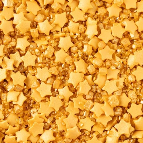 Gold Star Sprinkles for Cake Decorating Gold Sanding Sugar Sprinkles Mix Crystal Sugar for Cookie Baking Ice Cream Brownie Cupcake Toppings Shower Party Wedding - Image 6