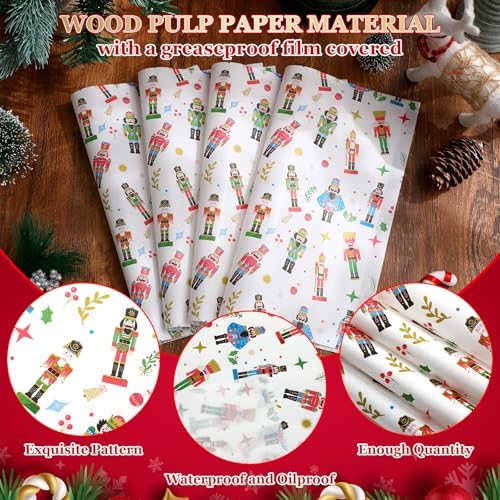 Marspark 100 Sheet Christmas Nutcracker Wax Paper for Food 11.4 x 11 Inch - Image 4
