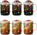 6 Pcs Christmas Glass Mugs with Handle Winter Xmas Coffee Mugs, Light by Havawish