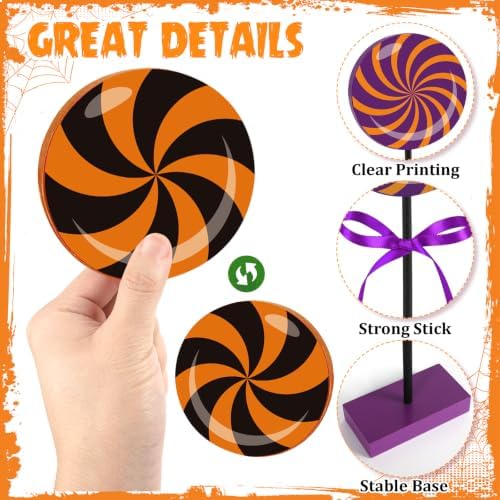 3 PCS Halloween Table Decorations Cute Wooden Candy Sign Set,Pastel - Image 5