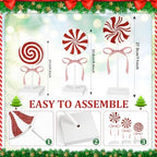 3 Pieces Christmas Table Decorations Wood Candy Set, Red Christmas Tiered Tray Decor,Rustic Candy Table Decorations for Home Tables(Cute) - Image 3