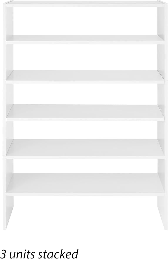 Whitmor Wood Stackable 2-Shelf Shoe Rack, 24 inches，2 Pack - Image 7