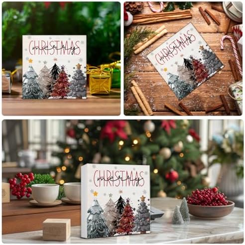 Farmhouse Christmas Decor - Merry Rustic Wooden Sign - Image 3