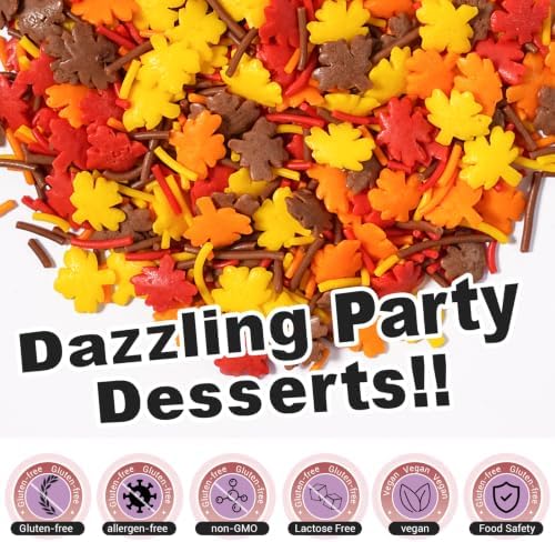 Fall Sprinkles with Autumn Leaf, Thanksgiving Sprinkles for Baking, 180g - Image 4
