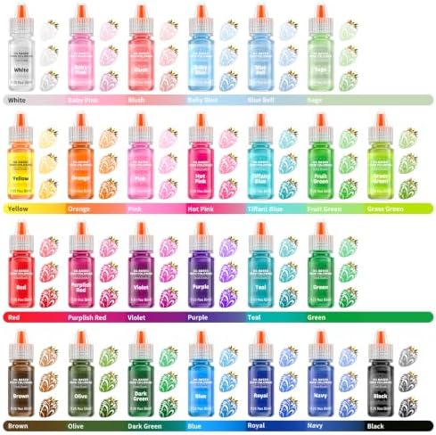 26 Colors Oil Based Food Coloring 6ml Edible Dye for Chocolate Candy Melts - Image 2