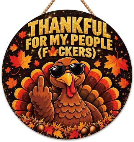 Thanksgiving Decorations - Funny Thanksgiving Turkey Wooden Sign by OHOME