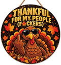 Thanksgiving Decorations - Funny Thanksgiving Turkey Wooden Sign by OHOME