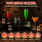 Edible Halloween Glitter for Drinks,4 Colors,Red Black Orange Green Powder - Image 2