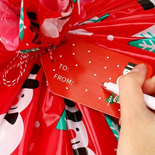 Giant Christmas Red Snowman Plastic Gift Bag (36"x44") - Jumbo Celebration Bag With Tag Card for Large Gifts - 1 PC - Image 2