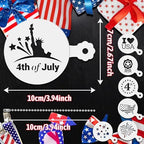 JULBEAR 4th of July Cookie Cake Stencils 36 Pieces Reusable Patriotic Mold - Image 2