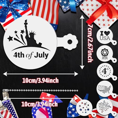 JULBEAR 4th of July Cookie Cake Stencils 36 Pieces Reusable Patriotic Mold - Image 2