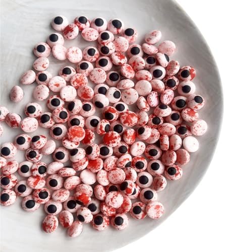 Halloween Weraru Small Candy Bloody Red Eyeballs Eye Ball Sweets Cake Cupcake Toppers Cookie Dessert Sprinkles Decorations for Christmas Halloween Birthday Party Supplies 3.4 Ounce by Weraru
