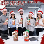 Vesici 6 Set Christmas Glasses Cups 16 oz Xmas Drink Cup with Lid Straw and Stopper Can Shaped Beer Tumbler Xmas Appreciation Gifts with Cards and Bow for Women Birthday Party Favor(Elegant Christmas) - Image 5