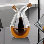 Olive Oil and Vinegar Dispenser Bottles Cruet, Kitchen 2 in 1 Glass Oil and - Image 7