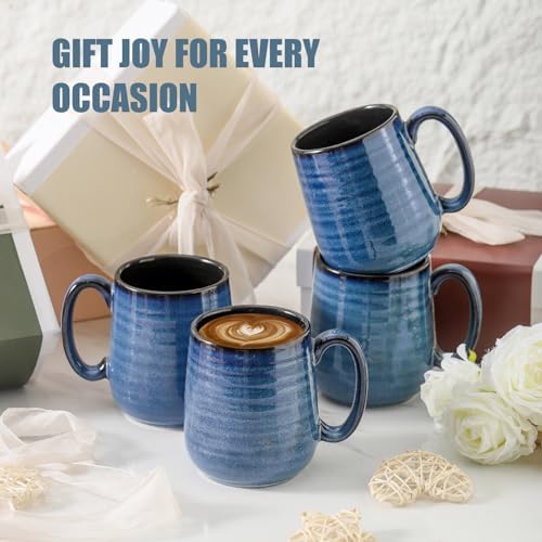 HASENSE Coffee Mugs, Reactive Glaze Coffee Cup Set of 6 - Image 6
