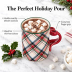 Mud Pie Christmas Tartan Mug with Bow Handle, 11 Ounce Plaid Coffee Mug - Image 5