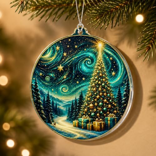 Christmas Ornament 2026, Northern Lights Ornament, Starry Night Beautiful Christmas Ornaments, Starry Night Gifts, Xmas Tree Decorations, Gift for Coworker, Friends, Family, Secret Santa Gift - Image 2