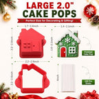 10 Pcs Christmas Cake Pop Molds Set with 100 Sticks - Image 4