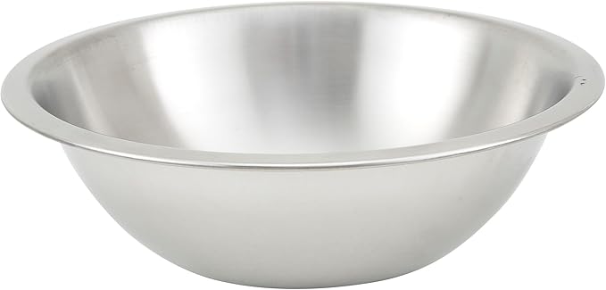 Winco Heavy-Duty Mixing Bowl, Dishwasher Safe, Stainless Steel by Fonteme