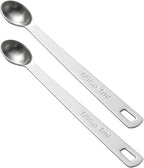 2PCS 1/5 Teaspoon Single Tiny Measuring Spoon, Small Individual Stainless Steel by BERYLER