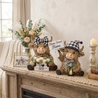2 Pcs Farmhouse Highland Cow Figurines, Home Sweet Home Decor - Image 2