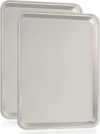 Commercial Quality Baking Sheet Pan Set, Natural Aluminum Cookie Sheet by UmiteChef