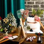 Patelai 6 Pieces Christmas Silicone Spatula Set Wooden Handle,Chic Style - Image 4