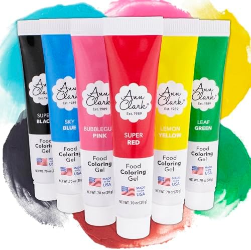 Ann Clark Gel Professional Grade Food Coloring Made in USA .7 oz, 6 Color by AnnClarkCookieCutters