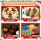 HKNMTT Christmas Silicone Molds for Xmas Candy Chocolate Wax Decor, 84 Cavity 7 Shapes Gummy Mould, Including Santa Gift Box Snowflake Bell Glove Tree Gingerbread Food Grade Holiday Baking DIY Moulds - Image 5