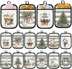 Jingmore 12 Pcs Christmas Winter Pot Holde with Pocket for Kitchen 7 x 9'' by Jingmore