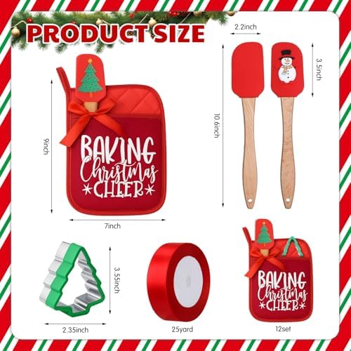 Qinyoung 36 Pcs Christmas Pot Holders Baking Kit Baking Gifts for Xmas - Image 4