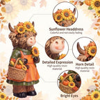 2 Pcs Fall Highland Cow Figurines Gifts, Resin Table Decor - Image 4