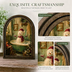 Snowman Bathtub Arched Table Sign, Christmas Farmhouse Shelf Decor - Image 4