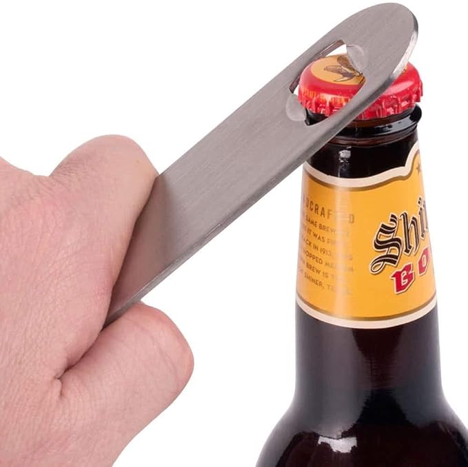 KISEER Heavy Duty Stainless Steel Flat Bottle Opener, 4 Pack Beer Bottle Opener - Image 3