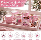 6 Pcs Pink Christmas Mugs Bulk 10 oz Nutcracker Ceramic Mugs Gifts - Image 4