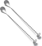 BRIOUT 2 Pcs Bar Spoon, 12 Inches Long Handle Drink Stirrer, Stainless Steel by Briout