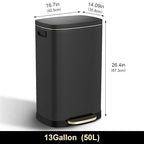 ELPHECO Kitchen Trash Can with Lid Soft Close, 13 Gallon / 50L Stainless Steel - Image 9