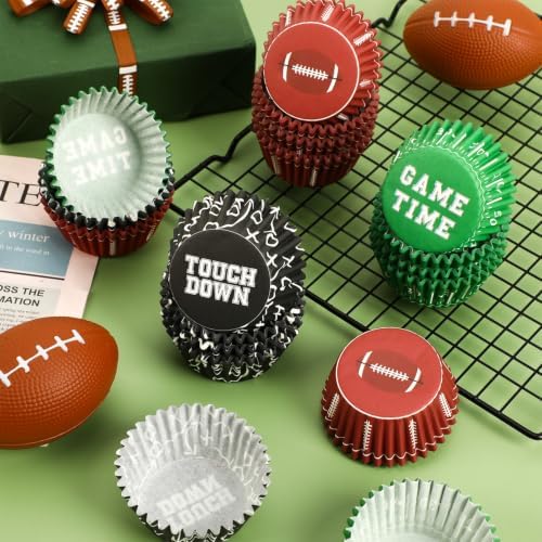 SANNIX 450pcs Football Cupcake Liners Baking Cups Rugby Cupcake Wrappers - Image 7