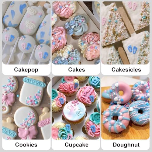 Pink and Blue Cake Sprinkles with Baby Feet, Gender Reveal Sprinkles, 180g - Image 6
