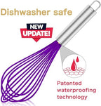 Purple Silicone Whisk Set of 3, 8/10/12 Inch, Non-Scratch - Image 2
