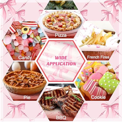 Marspark 100 Sheet Pink Bow Wax Paper for Sandwich Burgers 11.4 x 11 Inches - Image 6