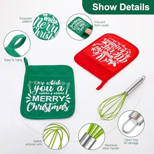 LemonRoad 12 Sets Christmas Whisk Baking Gift Set, Classic, Red, Green - Image 3